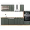 Vicco Cucina componibile Fame-Line, Quercia verde-oro Country/oro Power, 300 cm con armadio alto, PL Rovere, per l'espansione personalizzata tramite moduli aggiuntivi compatibili