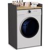 CDF Mobile Sopra Lavatrice Scaffale da Bagno Salvaspazio con Ripiano Portaoggetti Mobiletto Lavanderia Stabile 64 x 97,5 x 50 cm - Antracite/Rovere Artisan