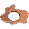 DESIGN DELIGHTS Specchio da Parete Tiko | 40x35 cm, Specchio in Teak | Specchio in radica, Specchio Rotondo in Teak, Specchio in Legno, Specchio Naturale da Sala
