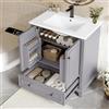 Dolamaní Set di mobili da bagno, 73 x 45 x 87 cm, lavabo con mobiletto, ampio spazio con 2 ante e un cassetto scorrevole silenzioso, per bagno, ospiti, WC e bagno (grigio)