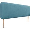 DHOME Testiera Imbottita Liscia Arrotondata in Tessuto Aqualine con Gambe per Parete Acustica Testate Letto Fonoassorbenti Camera da Letto (Turchese, 135cm)