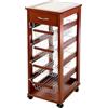 MA MAISON Carrello Salvaspazio da Cucina in Faggio - Portafrutta, Piano D'appoggio, Cassetto Estraibile, Ruote, Spostamento, Cesti in Metallo Estraibili, Cucina - 83hX36x29 cm (CILIEGIO)
