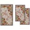 Confezioni Giuliana ® - Tris Tappeto Camera scendiletto Stile Classico Shabby PEONIA Rosa Cipria Made in Italy