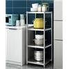 Generic Scaffale regolabile in acciaio inox per lavanderia, cucina e bagno, scaffalatura in piedi con ripiani regolabili (30 x 45 x 120 cm)
