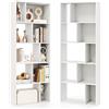 HOMASIS Libreria Bianca in Legno a 5 Livelli, Scaffale Multifunzionale con 10 Cubi, Libreria da Parete con 2 Dispositivi Anti-Ribaltamento per Camera da Letto, Ufficio, Soggiorno, 60 x 25 x 160 cm