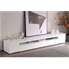 SUKY Mobile TV moderno bianco, pannello luminoso, illuminazione a LED variabile, soggiorno e sala da pranzo 240 cm (pannello lucido, non lucido) 240 L x 39 L x 35 H (cm)