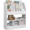 WOLTU Libreria per Bambini a 6 Ripiani, Scaffale Portagiochi, Porta Libri Bianco per Cameretta, Soggiorno, Asilo Nido, in MDF, 83x100x30cm
