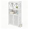 WOLEGM Armadietto da bagno con 2 scomparti aperti, armadietto da bagno sottile con doppia ante, per bagno, soggiorno, cucina, salvaspazio, 40 x 25 x 90 cm