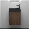 Mai & Mai Mobile Bagno Sospeso46x26x63cm in Rovere marrone, Set Mobiletto per Bagno con Lavabo da Minerale fuso in Antracite opaco, Seria Pisa02