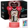 Maverton Cornice Foto a LED con targhetta Personalizzata - Regalo Fidanzato per Coppia - Lampada con Stampa per Anniversario o sposi - Regalo Personalizzato con Luce Multicolore per Innamorati