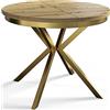AlpiMeble Tavolo da Pranzo Allungabile, 90-170 cm, Marrone Opaco