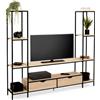IDMarket - DETROIT Mobile TV da 164 cm con ripiani dal design industriale