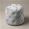 INTRECCI Pouf Rotondo in Velluto Capitonné con Bottoni | Sgabello Poggiapiedi Imbottito Trapuntato per Salotto e Camera | Cassapanca Bassa | Struttura Resistente | Ø 40 x H 36 cm - Colore: Grigio