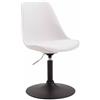 CLP Sedia Pranzo Regolabile Maverick In Polipropilene I Sedia Design Rosa Scandinavo Base Tonda In Metallo, Colore:bianco, Colore del telaio:nero