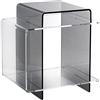 Iplex Design 70's Comodino/Tavolino in Plexiglass, fumé Trasparente/Trasparente