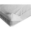 Corredocasa Coprimaterasso 2 Piazze, Matrimoniale Puro Cotone Extra Damasco con Cerniera Zip Fasciato Bianco Anallergico Morbido Traspirante Facile da Lavare per Hotel B&B Casa 175 x 195 + 22 cm