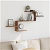ULUYYUC Scaffale a Parete Mensola da Muro in Truciolato Legno Vecchio 104x15x49cm Ampio Spazio Portaoggetti Salvaspazio per Bagno Cucina Soggiorno Arredamento Casa
