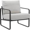 CLP Lounger Manea I Poltrona Relax in Ecopelle o Tessuto I con Robusta Struttura in Metallo I Poltrona Club Imbottita, Colore:Crema, Materiale:Stoffa