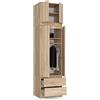 Generic BDW - Armadio con scaffale superiore, 4 ante, 2 cassetti, per la camera da letto, il soggiorno, il corridoio, 234 x 60 x 51 cm, (rovere Sonoma), taglia unica
