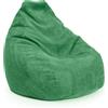 Lumaland Poltrona da gioco XXL in velluto a coste | Poltrona da gioco per adulti e adolescenti | Confortevole Bean Bag 135 x 100 cm [verde scuro]