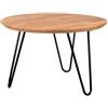 Generic Tavolino Rotondo in Legno 50 x 50 x 31 cm, Gambe Metallo, Naturale
