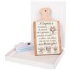 Lupia - Bomboniera con Scatola Bianca Tagliere in Legno con Vetro Stampato Il Segreto E' 12x21 cm, Idea Regalo per Matrimonio Cresima Comunione Battesimo Anniversario Compleanno