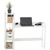 CLP Scrivania Studio Widnes con Mensole E Cassetti I Tavolo per Computer con Look Industriale I Legno MDF E Acciaio, Colore:Bianco/Bianco