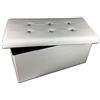 GIORGIO CAMANI Pouf Contenitore Strass Panca Baule Ecopelle Preziosa Arredo Salotto Crema -