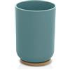 Inbagno Bicchiere portaspazzolini Acquamarina da Bagno, ABS e Legno bambù, Linea Surf