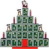 BAKAJI Calendario dell' Avvento di Natale in Legno con 24 Cassetti Numerati per Sorpresa Decorazioni Addobbi Natalizi Casa (Albero di Natale)