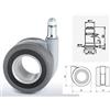 IDEALSEDIE DI GALIZIA MICHELE GALIZIA PRIME KIT 5 RUOTE PER SEDIA DA UFFICIO, PER PAVIMENTI DELICATI E DURI, PARQUET, PERNO 11MM (Black)