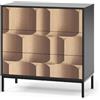 Vicco Cassettiera Eliza, Nero/quercia, 80 x 81.2 cm con 3 cassetti, per la conservazione e l'organizzazione in soggiorno o camera da letto