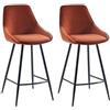 Vente-unique - Sgabello da Bar Lotto di 2 Masurie - Velluto - Terracotta