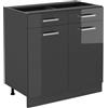 Vicco Mobiletto base per cucina R-Line, Antracite lucido, 80 cm