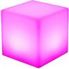 GMSLuu Sgabello a forma di cubo, a LED, 30 cm, regolabile, colore della luce, 16 RGB che cambia colore per esterni