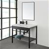 Inbagno Mobile bagno a terra 80 cm nero opaco, stile industrial completo di lavandino e specchio reversibile, Borg (Larghezza 80 cm)