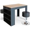 Vicco Set di tavoli da pranzo Repose Antracite/Rovere dorato 67x100 cm