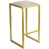 FERRO modern design Sgabello da bar ''Moris'' 64 cm - Sedia da bar in metallo - Sgabello da bar - Sgabello da cucina - extra alto - Mobili per bar & cucina - isola della cucina, Oro - Écru