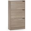 HOMN LIVING Scarpiera Ángel con 3 porte, colore rovere, mobili ausiliari, 63 cm (larghezza) 24 cm (profondità) 115 cm (altezza)