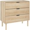 HOMCOM Cassettiera Camera da Letto 3 Cassetti, 80x40x77.5 cm, Rovere