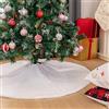 N /A Henrey Tech Gonna Albero di Natale Tappeto Peluche Bianco 90 cm Decorazioni per Feste di Natale