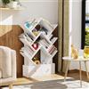 EXSELTMAN Libreria ad Albero Con Armadietto a 5 Livelli, Scaffale Con Anta 60x20x100 cm, per Studio, Ufficio, Soggiorno