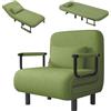Fabulcozy Poltrona Letto 4 in 1 - Poltrona Letto Singolo Pieghevole con Cuscino, Poltrone Sofa Divano Schienale Reclinabile, Poltrone Sofa Pouf 60L x 68P x 85A cm(Verde erba)
