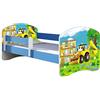 ACMA Letto per Bambino Cameretta per Bambino con Materasso Rete a doghe II BLU (20 L'escavatrice, 160x80)