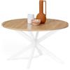 IDMarket - Tavolino rotondo ALIX con gamba a ragno, 70 cm, legno e bianco