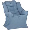 Totò Piccinni Poltrona PENNICA Relax con braccioli imbottita avvolgente struttura in metallo (Jeans)