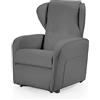 Fisiomatic Relax System Fisiomatic® - Poltrona elettrica reclinabile - 2 motori indipendenti - Poltrona Anziani Made in Italy - Passaggio porte - Poltrona relax alzapersona - Mod.Noemi (Gray)