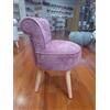 VEA SRL Poltroncina PARIGI VELVET Blu Schienale in Tessuto, Sedia Imbottita per Trucco 45x45x61 cm (TIA 61941)