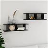ROMHZKS Mensole a Parete 2 pz Nere 75x18x20 cm in Multistrato, Scaffali da parete, Mensole per libri, Mensole per foto, Supporti da parete, Organizza e Decora la Tua Casa in Stile