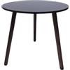 Generico Tavolino Rotondo, Tavolino da caffè per Soggiorno, Tavolino Basso, con Gambe in Legno Chiaro, Stile Scandinavo, per Salotto Camera da Letto, Tavolo in Legno Naturale, Diametro 38 cm H39 cm Nero